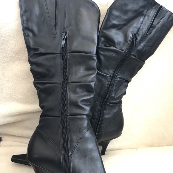 Diba Brazilian Genuine Leather 3.5” High Heel Boots Women’s Size 7.5 - Picture 8 of 17